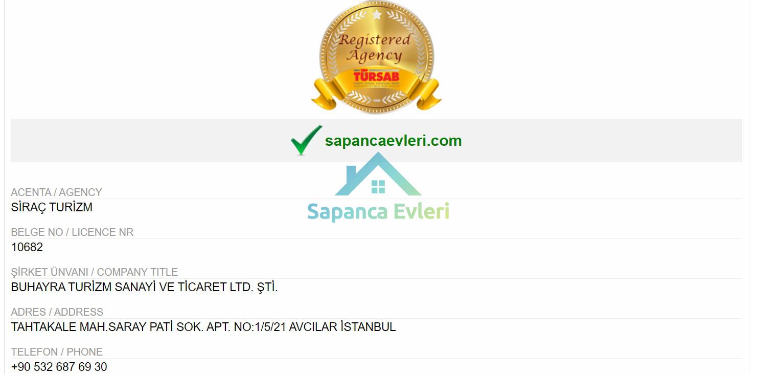 TÜRSAB Güvencesi - Sapanca Villa Kiralama